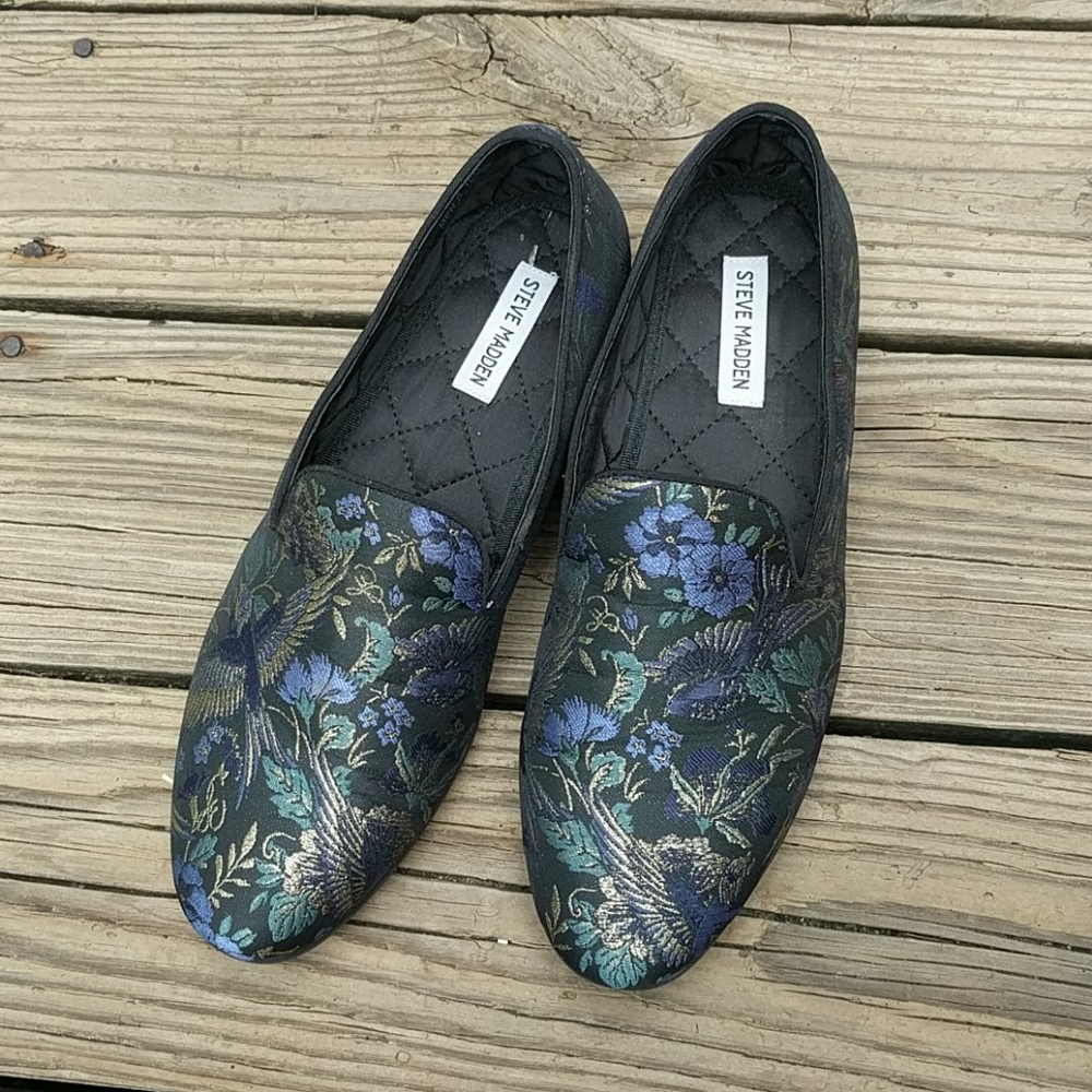 Steven Madden Blue Floral Mens Loafers